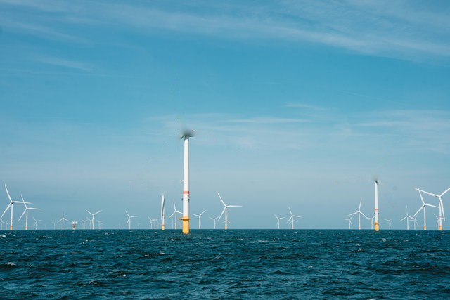 Offshore wind farm at sea